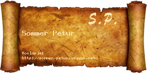 Sommer Petur névjegykártya